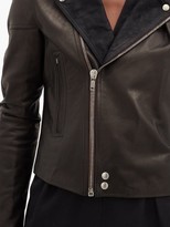 Thumbnail for your product : Rick Owens Dracubiker Cropped Leather Biker Jacket - Black