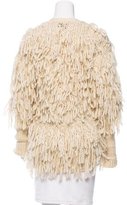 Thumbnail for your product : Zac Posen ZAC Fringe-Accented Wool Cardigan