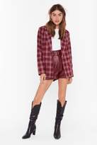 Thumbnail for your product : Nasty Gal Womens Let's Keep This Short Check Blazer - red - 14