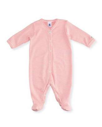 Petit Bateau Striped Footie Pajamas w/ Front Snaps, Size Newborn-9M