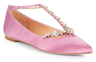 pink flats with ankle strap