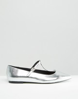 Thumbnail for your product : ASOS LONG LIFE Wide Fit Pointed Ballet Flats