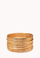Thumbnail for your product : Forever 21 Simply Stated Etched Bangle Set
