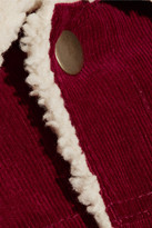 Thumbnail for your product : Marc Jacobs Faux Shearling-lined Corduroy Jacket - Burgundy