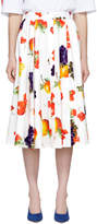 Thumbnail for your product : MSGM White Printed Poplin Pleated Skirt
