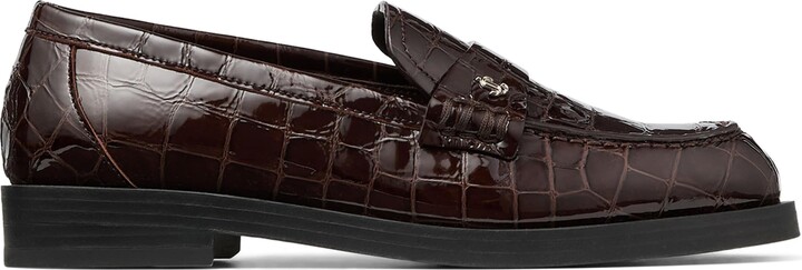 Jimmy Choo Ivy Croc-Embossed Leather Loafers