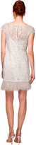 Thumbnail for your product : Kay Unger New York Lace Beaded Feather Fringe Dress in Pearl
