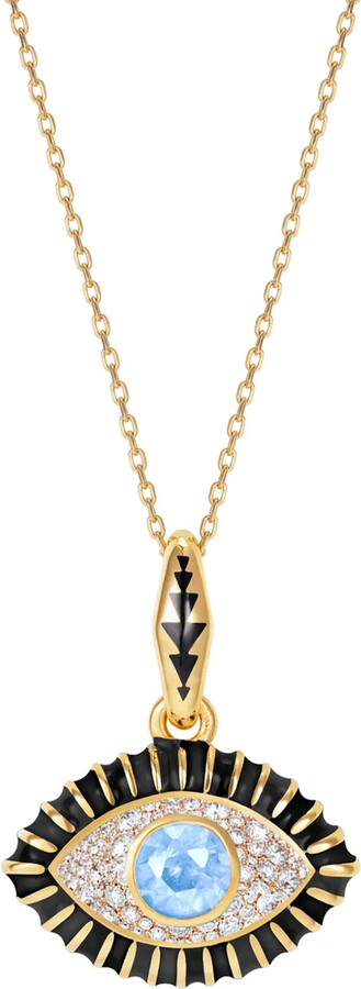 Nevernot 14kt yellow gold Life In Colour topaz and diamond necklace