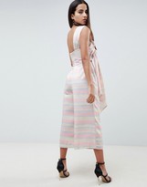 Thumbnail for your product : ASOS DESIGN Structured Drape Jumpsuit In Pastel Stripe
