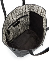 Thumbnail for your product : Neiman Marcus Snake-Embossed Shopper Tote Bag, Black