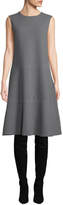 Thumbnail for your product : Lafayette 148 New York Colby Sleeveless Wool Crepe Shift Dress w/ Chain Detail