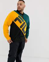 Thumbnail for your product : Fila Black Line Taygen Long Sleeve Block Panel Polo In Black
