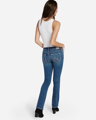 Express Low Rise Thick Stitch Barely Boot Jeans