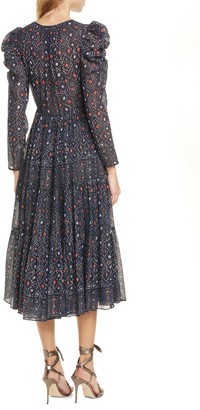 Ulla Johnson Miya Spot Print Long Sleeve Midi Dress