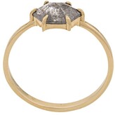 Thumbnail for your product : Niza Huang 18kt Gold Hexagon And Rose Cut Grey Pear Diamond Ring