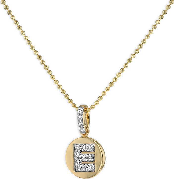 Female Bloomingdale's Diamond Accent Initial E Disc Pendant
