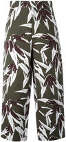 Marni - pantalon crop imprimé à taille haute - women - coton/Lin - 42