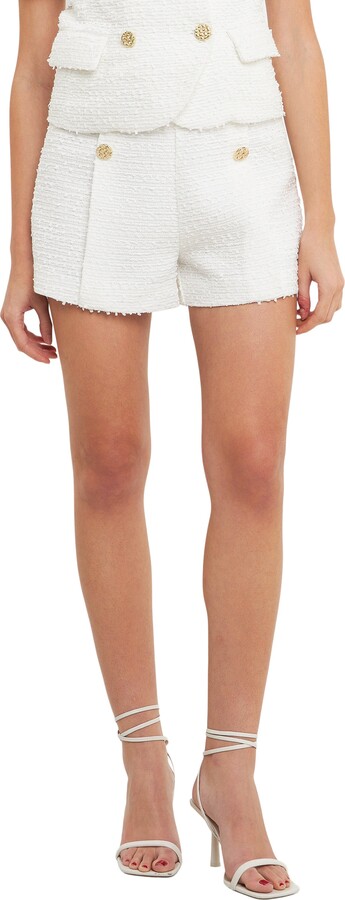 Endless Rose Double Button Tweed Shorts