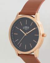 Thumbnail for your product : Limit Tan Faux Leather Watch With Stripe Dial Exclusive To ASOS
