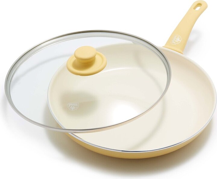 GreenLife Soft Grip Healthy Ceramic Nonstick 12In Frying Pan Skillet With Lid
