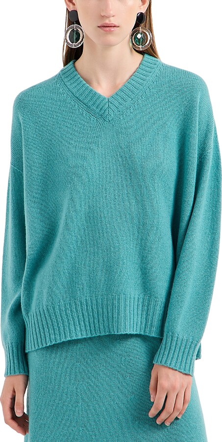 Emporio Armani Seamless Plain Knit V Neck Sweater