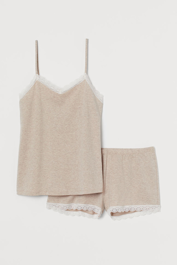 pyjama strappy top and shorts