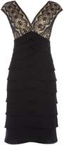 Thumbnail for your product : Eliza J Tiered jersey dress with embroidered bodice