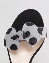 Thumbnail for your product : London Rebel Bow Trim Polka Dot Block Heel Sandal