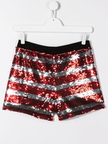 Thumbnail for your product : Msgm Kids TEEN sequin striped shorts