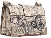 Thumbnail for your product : Prada Cahier Printed Leather Shoulder Bag - White