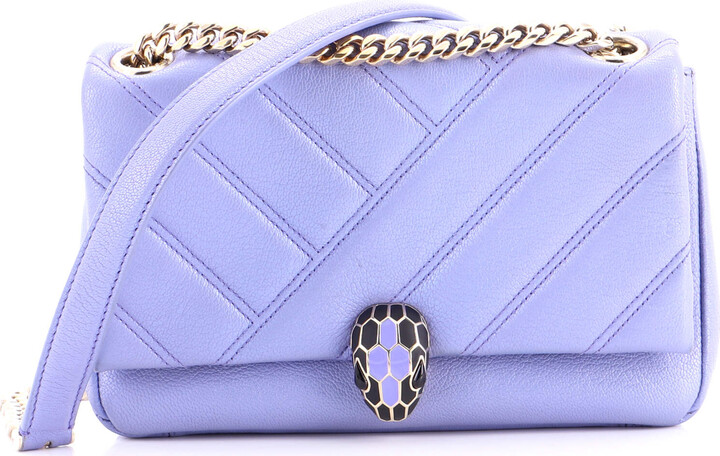 Bvlgari Serpenti Cabochon Shoulder Bag Diagonal Quilted Leather Small