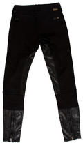 Thumbnail for your product : Burberry Leather-Paneled Skinny Jeans w/ Tags