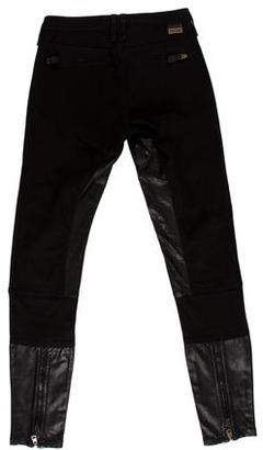 Burberry Leather-Paneled Skinny Jeans w/ Tags