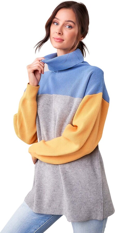 Color Block Turtleneck Sweater | Shop the world's largest 