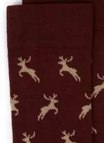 Thumbnail for your product : Topman Burgundy Rudolph Holiday Socks