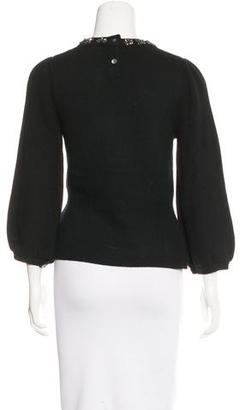 Rebecca Taylor Wool-Blend Embellished Sweater