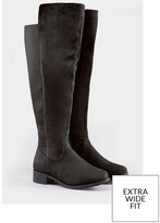 Thumbnail for your product : Yours Ecstatic 50/50 stretch back Over The Knee boot - Black