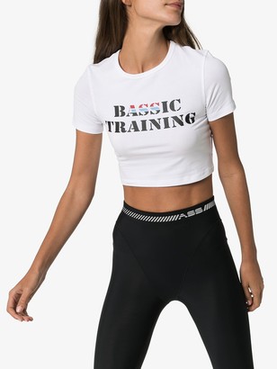 Adam Selman Sport slogan print cropped T-shirt
