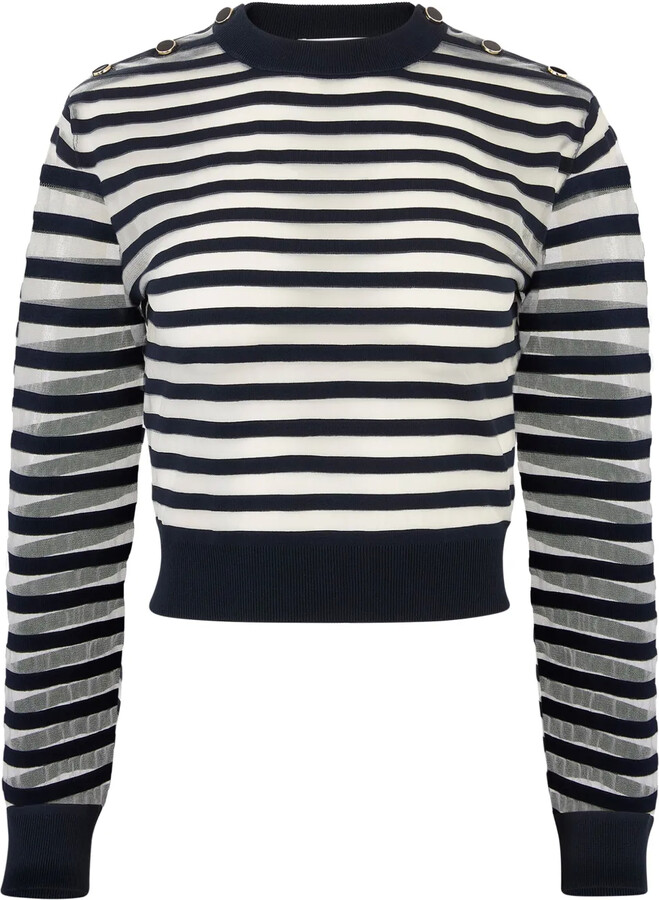 Nina Ricci Transparent Striped Sweatshirt