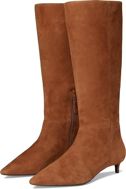 Cole Haan Go-to Janece Dress Boots Women's Boots Tobacco Suede : 10.5 B - Medium, Leather