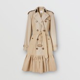 Thumbnail for your product : Burberry Gathered Detail Cotton Gabardine Trench Coat