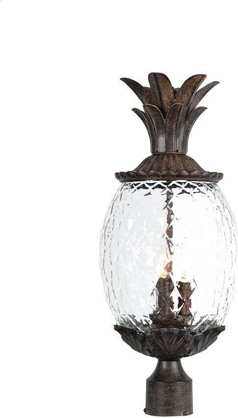 Acclaim Lighting Lanai Collection Post-Mount 3-Light Outdoor Black Coral Light Fixture