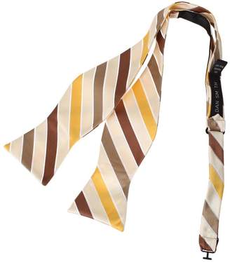 DBA7A23B Black Grey Stripes Bow Tie Microfiber Anniversary Presents Self-tied Bow Tie By Dan Smith