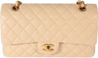 Chanel Pre-owned 2011-2012 Double Flap Shoulder Bag - Beige