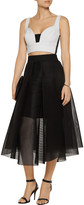 Thumbnail for your product : Milly Pleated mesh midi skirt