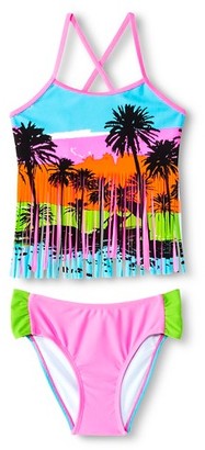Big Chill Girls' Palm Tree Tankini Swimsuit