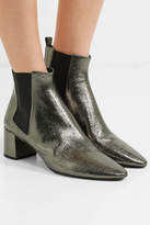 Thumbnail for your product : Saint Laurent Lou Metallic Cracked-leather Ankle Boots