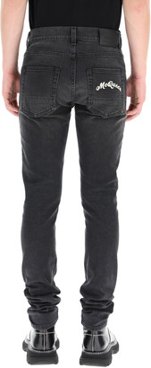 Alexander McQueen Slim Jeans With Logo Embroidery