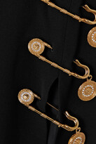 Thumbnail for your product : Versace Embellished Cutout Silk-crepe Gown - Black