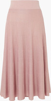 Thumbnail for your product : CASASOLA Pleated Metallic Ribbed-knit Midi Skirt